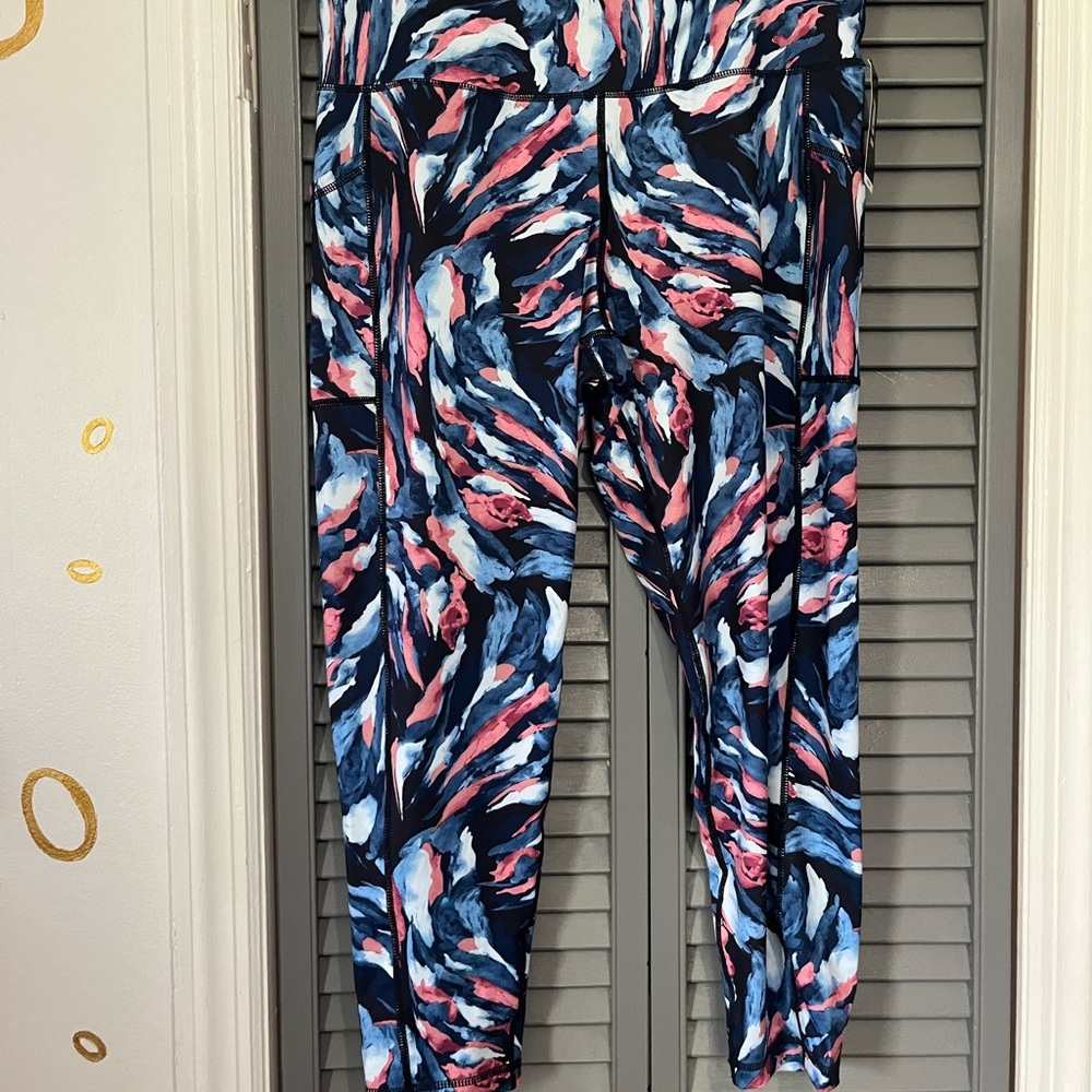 Ideology Pink and Blue Leggings Vibrant Activewear